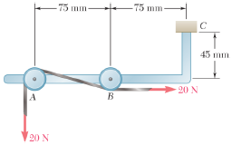 A tension of 20 N is maintained in a tape