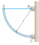 A uniform circular rod of weight 8 lb and radius
