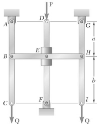 The horizontal bar BEH is connected to three vertical bars.
