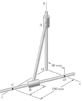 Rod AB of length 300 mm is connected by ball-and-socket