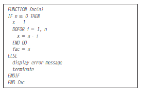 The pseudocode in Fig. P2.25 computes the factorial. Express this