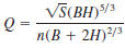 The Manning equation can be written for a rectangular open