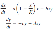 The Lotka-Volterra equations described in Sec. 28.2 have been refined