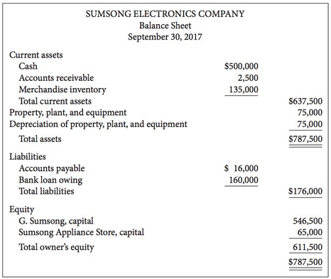 The following financial statements were provided by Sumsong Electronics Company.