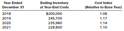 Kingston Company uses the dollar-value LIFO method of computing inventory.