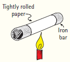 Tightly rolled paper Iron bar 