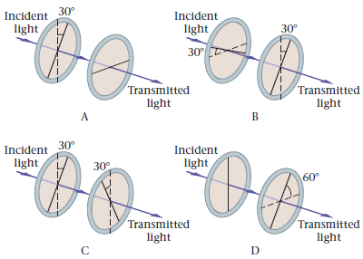 30° Incident Incident light light 30° 30° Transmitted light Transmitted light A 30° 0. Incident Incident light light