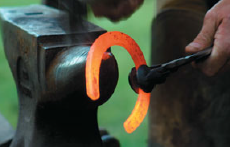 A 0.40-kg iron horseshoe, just forged and very hot (Fig.