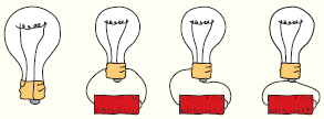 The circuit within an incandescent lamp is shown. Which of