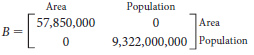 Population Area 57,850,000 B: Area 9,322,000,000 Population 