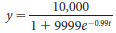 10,000 y = 1+ 9999e-0.99t 