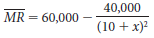 40,000 MR = 60,000 (10 + x)? 