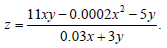 Find the output when x = 300 and y =500.
Suppose