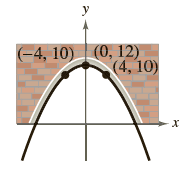 1. A parabolic archway is 12 meters high at the