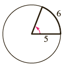 Find the radian measure of the central angle.
1. 
2.
3.
4.