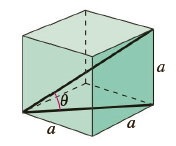 Determine the angle between the diagonal of a cube and