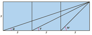 Three squares of side length s are placed side by