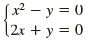 Sx² - y = 0 (2x + y = 0 2х 