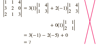 - 30)| | + 2(-1) 3 2 0 2 1 %3D +. = 3(-1) – 2(-5) + 0 