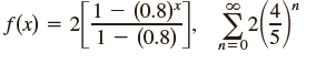 f(x) = 2 1- (0.8). Σ / Τ 