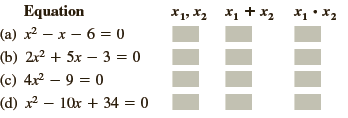 Хр, х, х, +х, x.х, Equation Ка) х? — х — 6%3D 0 b) 2к? + 5х —3 %3D 0 (c) 4x – 9 = 0 (d) х? — 10х