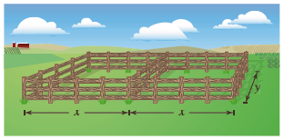 A rancher has 200 feet of fencing to enclose two