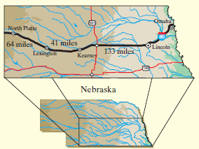 Omaha North Platte 80 41 miles 64 miles Lincoln 133 miles Kearney Lesinglnn Nebraska 