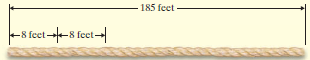 1. Professor Lopez has a piece of rope 185 feet