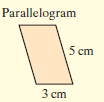 Parallelogram 5 cm 3 cm 