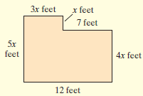 x feet 7 feet 3x feet 5x feet 4x feet 12 feet 