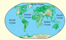 Arciic Ocean Atlantic Pacifie Ocean Ocean Pacific Ocean Indian Ocean 