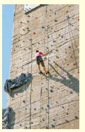 A popular extreme sport is artificial wall climbing. The photo