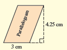 4.25 cm 3 cm Parallelogram 