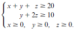 (x+ y + zz 20 y + 2z z 10 (x2 0, yz 0, zz 0. 