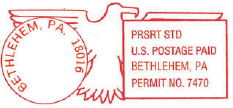 PA. PRSRT STD U.S. POSTAGE PAID BETHLEHEM, PA PERMIT NO. 7470 18016 BE, BET 