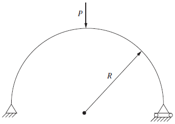 The curved semi-circular frame shown in Figure P5-73 is supported