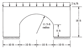 For the concrete overpass structure shown in Figure P7-23, determine