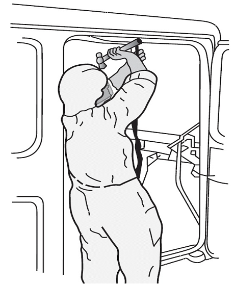 The worker shown below is using a 10-lb pneumatic nut