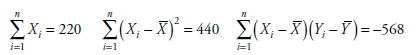 π Σ(Χ--440 Σ(Χ-) (, - 7) = -56 ΣΧ-220 i=1 i=1 i=1 