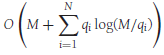 0M+E log(M/q) i=1 