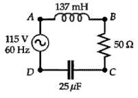 In the circuit in Figure, the ac generator produces an