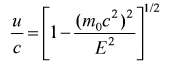 (a) Show that the speed u of a particle of