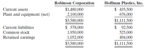 Robinson Corporation purchased all the outstanding common stock 