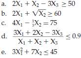 Which of the following constraints are not linear or cannot