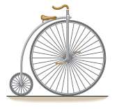 The penny-farthing is a bicycle that was popular between 1870