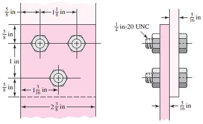The figure shows a connection that employs three SAE grade