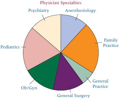 Shown here is an Excel-produced pie chart representing physician