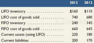 Cruz Company uses LIFO for inventory costing and reports the
