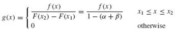 f(x) f(x) 1-(Î± + Î²) F(X2)-F(x1) 0 g(x) = otherwise 