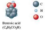 Benzoic acid is a food preservative. The space-filling model for